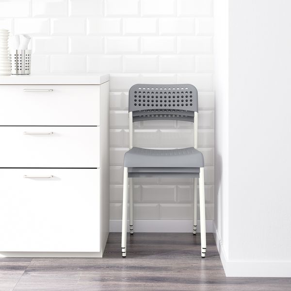 Стул, серый-белый IKEA ADDE АДДЕ 102.259.28 - фото 3