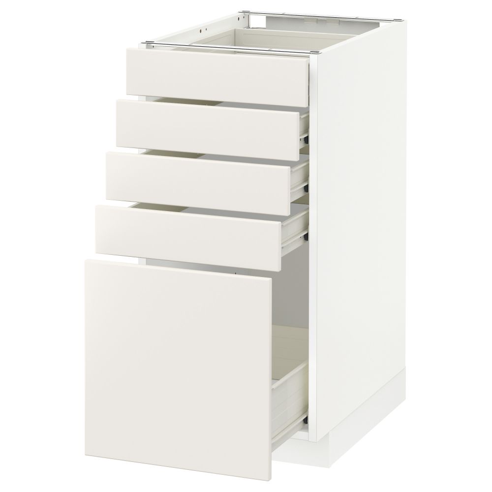 Напольный шкаф с 5 ящиками МЕТОД / ФОРВАРА, белый, Веддинге белый - схема-чертеж с размерами