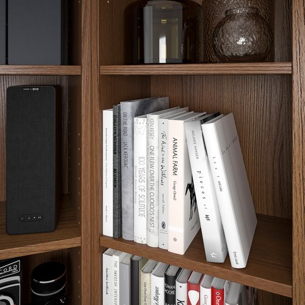 Стеллаж угловая комбинация, 95, 95x28x202 см, коричневый ясеневый шпон IKEA BILLY БИЛЛИ 593.959.38 - схема-чертеж с размерами