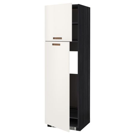 Высокий шкаф для холодильника, 2 дверцы МЕТОД, черный, Мэрста белый