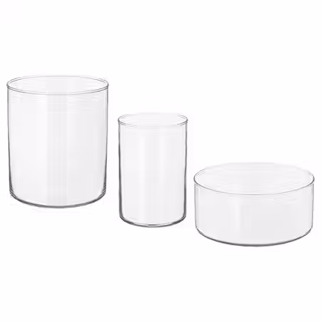 CYLINDER Ваза/миска, 3 шт - прозрачное стекло