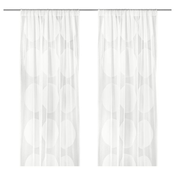 Гардины, 2 шт., белый 145x300 см IKEA NINNI TRÅD НИННИ ТРОД 702.632.29 - фото 1