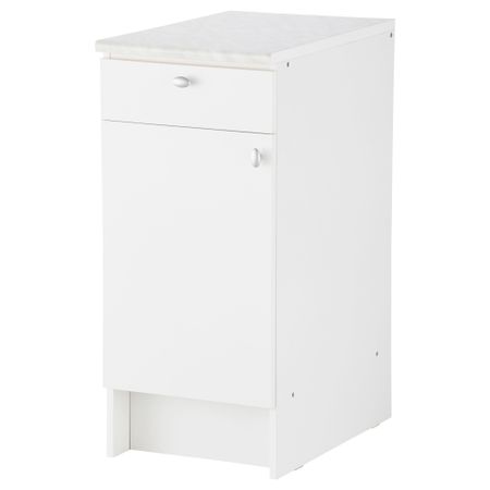 Напольный шкаф с дверью и ящиком АЛЬБРУ, белый (40x89 см)