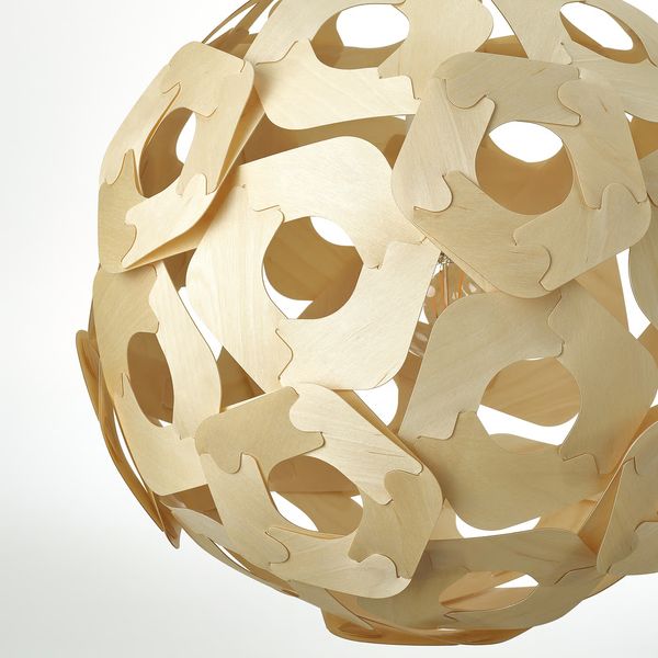 ÖDLEBLAD ОДЛЕБЛАД / SUNNEBY Подвесной светильник - березовый шпон/белый 48 см - фото 4