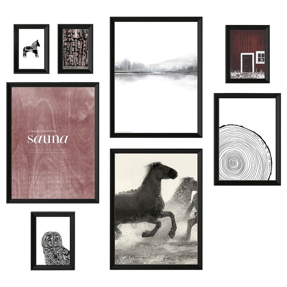 Рама с постером, 8 предм., Север IKEA КНОППЭНГ 704.541.82 - фото 1