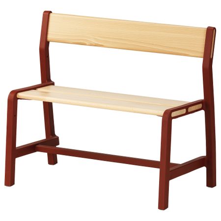 Скамейка детская ЮППЕРЛИГ, бук, темно-красный (65x35 см)
