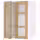 METOD Навесной шкаф/полки/2стеклян двери - белый/Forsbacka дуб 60x80 см