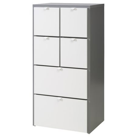 Комод с 6 ящиками, серый-белый 63x126 см IKEA ВИСТХУС 903.660.47