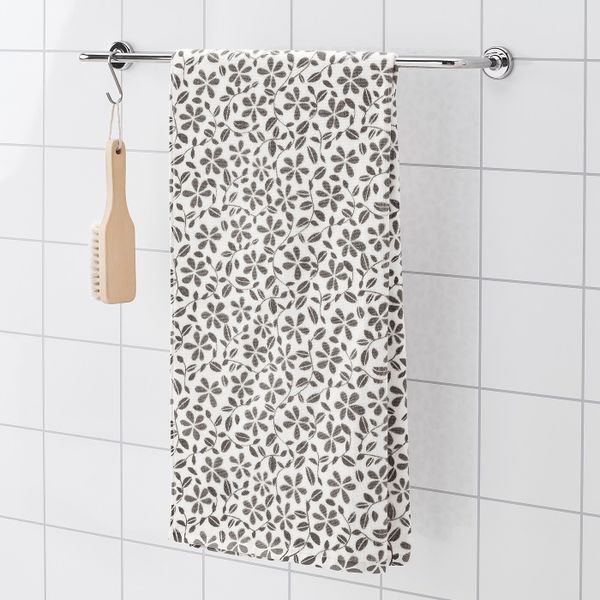 Банное полотенце, белый, серый 70x140 см IKEA JUVELBLOMMA ЮВЕЛЬБЛОММА 204.555.94 - схема-чертеж с размерами