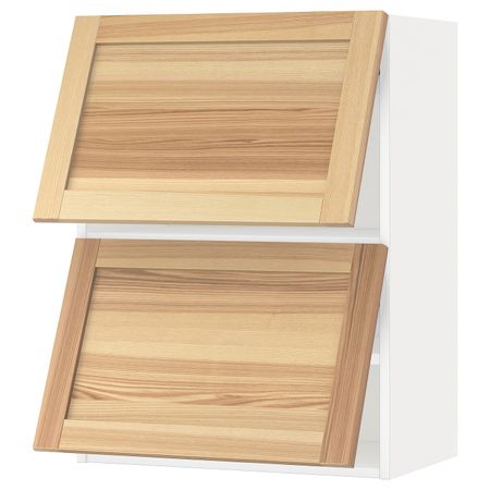 Навесной шкаф, 2 дверцы, горизонтал, белый/Торхэмн ясень 60x80 см IKEA МЕТОД 192.260.04