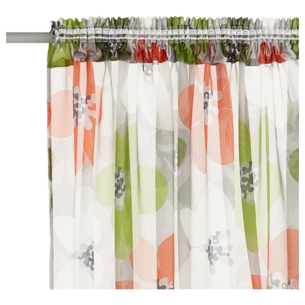 Гардины, 2 шт. МИРЛИА, цветы разноцветный (145x300 см) - фото 2