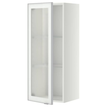 Навесной шкаф/полки/стеклян дверца, белый/Ютис матовое стекло 40x100 см IKEA METOD МЕТОД 194.449.50