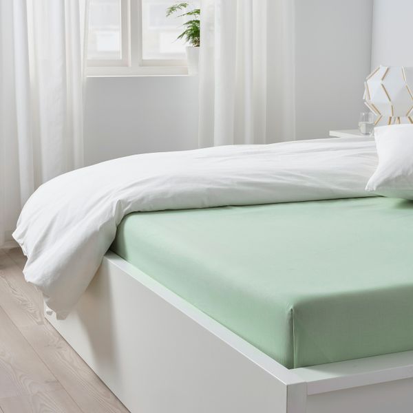 Простыня, светло-зеленый 240x260 см IKEA DVALA ДВАЛА 604.597.88 - схема-чертеж с размерами