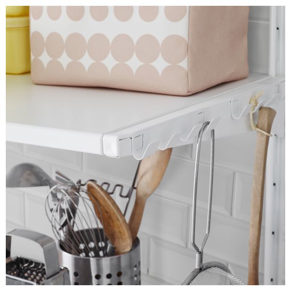 Настенная шина, полка, крючок АЛЬГОТ, белый (88x41x199 см) - фото 3