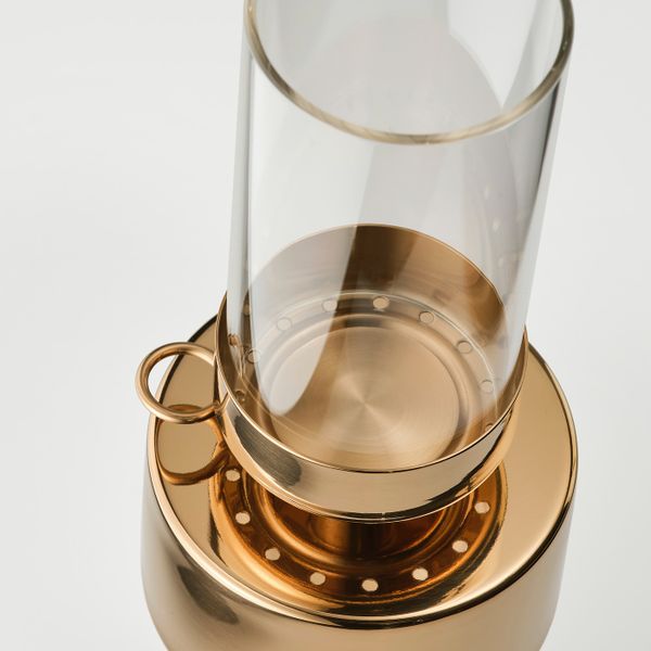 Фонарь для греющей свечи, золотой, 19 см IKEA ВИНТЕРФЕСТ 704.279.14 - схема-чертеж с размерами