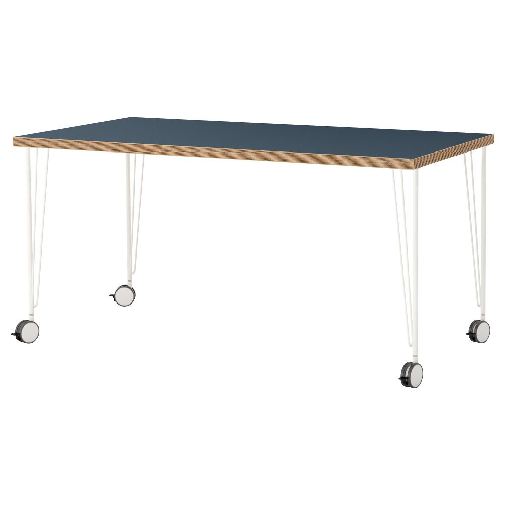 Стол ЛИННМОН / КРИЛЛЕ, синий, белый (150x75 см) - фото 1