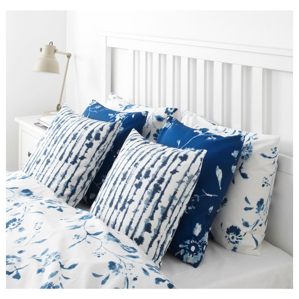 Чехол на подушку, белый, синий 50x50 см IKEA STRIMSPORRE СТРИМСПОРРЕ 704.326.56 - фото 3