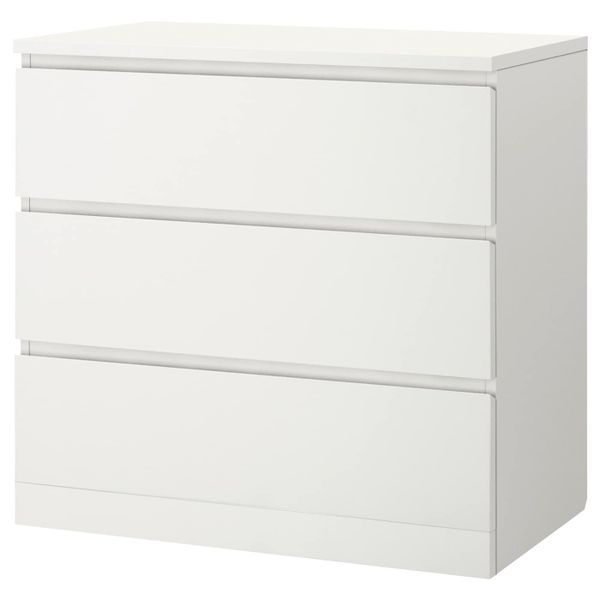 Комод с 3 ящиками, белый 80x78 см IKEA MALM МАЛЬМ 004.035.63 - фото 1
