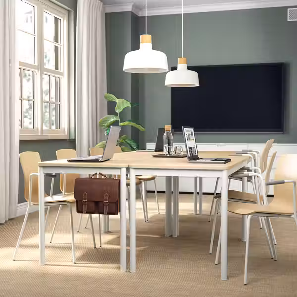 LÄKTARE Конференц-стул - березовый шпон/белый - фото 5