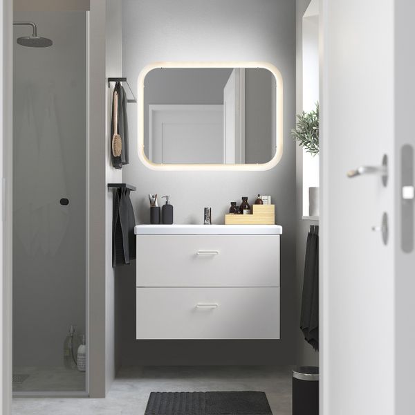 Комплект мебели для ванной, 6 предм., белый/ПИЛКОН смеситель 84x43x65 см IKEA FISKÅN ФИСКОН / TVÄLLEN ТВЭЛЛЕН 794.308.94 - фото 2