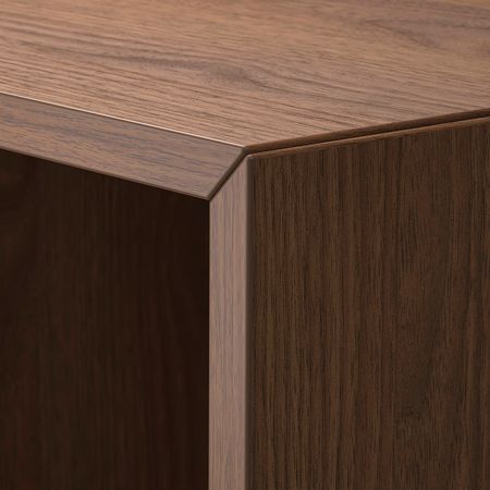 EKET Комбинация шкафов с ножками - белый/коричневый под грецкий орех 105x35x107 см