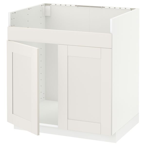 Напольный шкаф для двойной мойки ДУМШЁ МЕТОД, белый, Сэведаль белый (80x60 см) - схема-чертеж с размерами