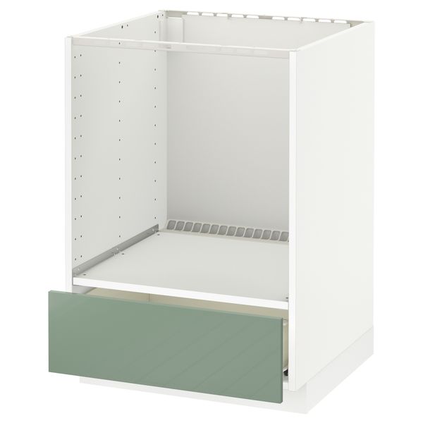 Напольный шкаф для духовки, с ящиком МЕТОД / ФОРВАРА, белый, Калларп светло-зеленый (60x60 см) - фото 1