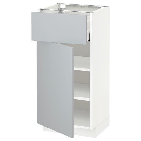 Напольный шкаф с ящиком, дверью МЕТОД / МАКСИМЕРА, белый, Веддинге серый