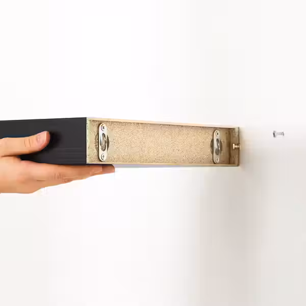 LACK Полка навесная - черно-коричневый 30x26 см - схема-чертеж с размерами