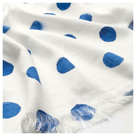 Плед ТЭНКВЭРД, белый/синий (130x170 см)