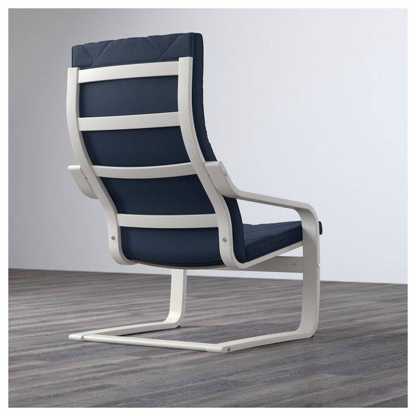 Кресло ПОЭНГ, белый, Эдум темно-синий - фото 3