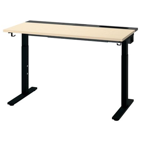 MITTZON Письменный стол - березовый шпон/чёрный 120x60 см