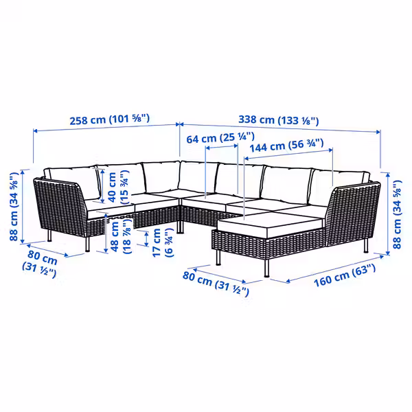 VITTSKÄR ВИТТСКЭР 5-местная комбинация, для улицы - фото 5