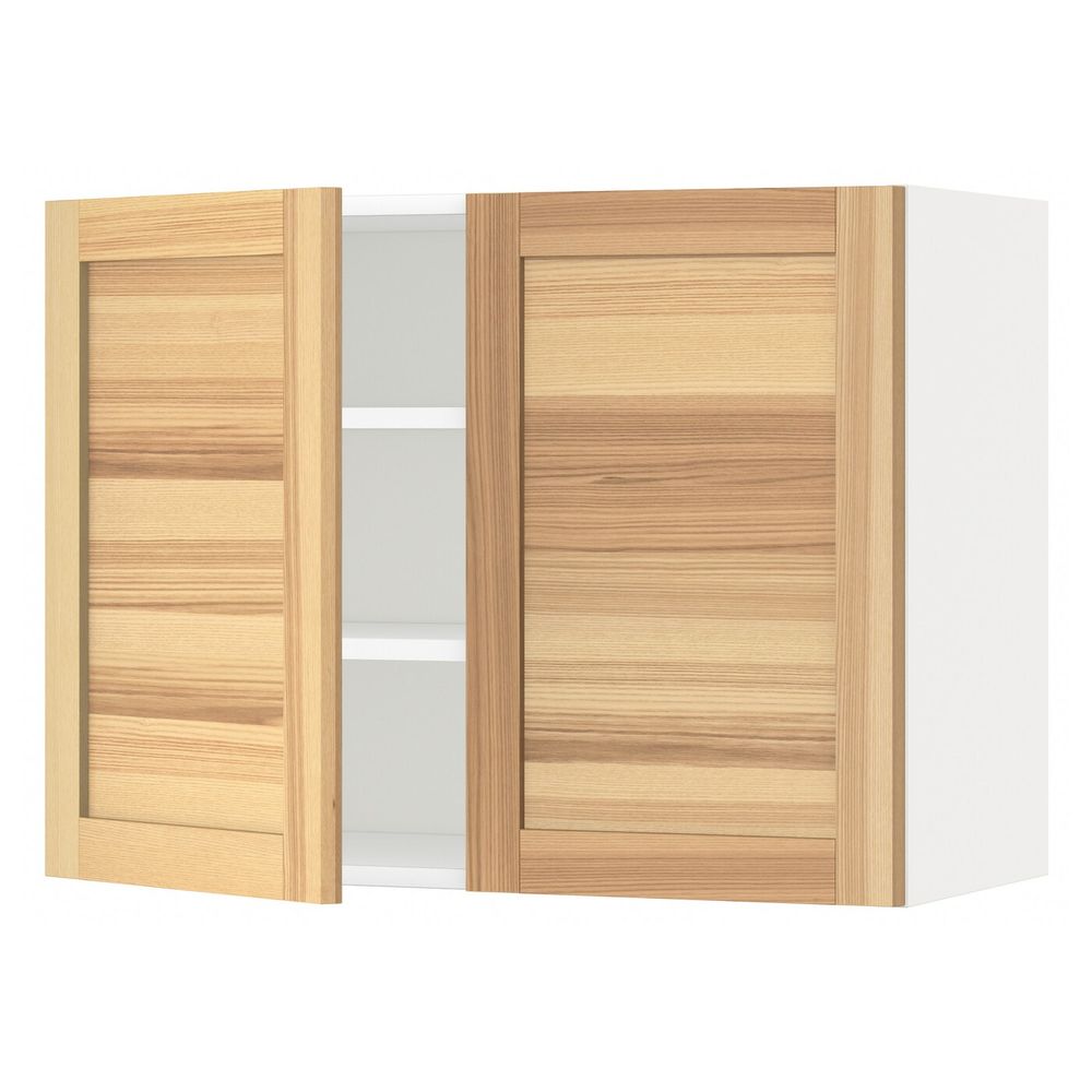 Навесной шкаф с полками/2дверцы, белый/Торхэмн ясень 80x60 см IKEA METOD МЕТОД 292.259.14 - схема-чертеж с размерами