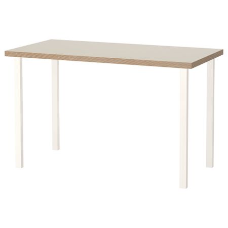 Стол ЛИННМОН / ГОДВИН, бежевый, белый (120x60 см)