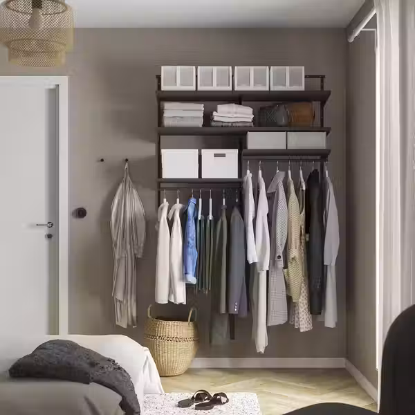 BOAXEL Гардероб, комбинация - антрацит 125x40x101 см - схема-чертеж с размерами