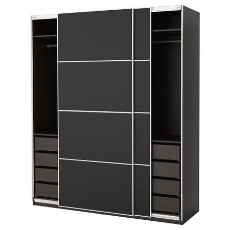 Гардероб ПАКС, черно-коричневый, Ильсенг черно-коричневый (200x66x236 см)