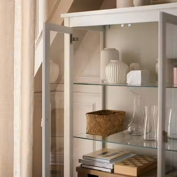 FÄRJKARL ФЭРКАРЛ Шкаф-витрина - белый с оттенком 87x45x161 см - фото 3