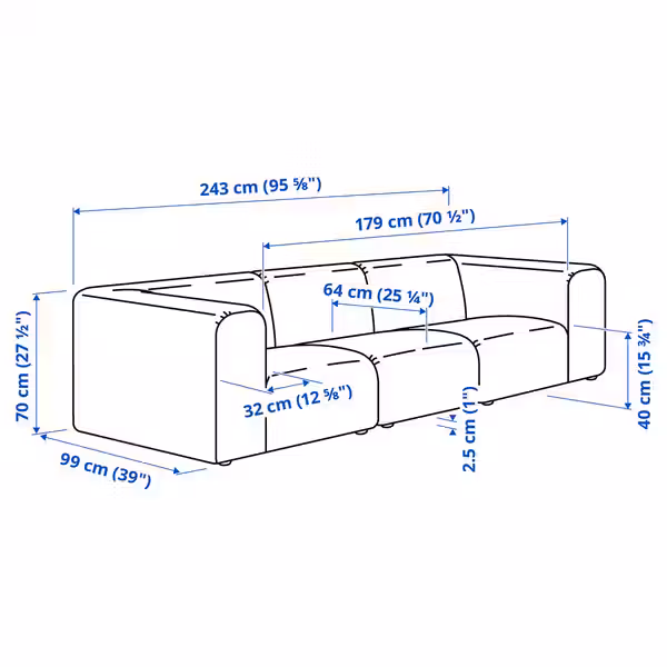 IKEA, дополнительный ракурс - схема-чертеж с размерами