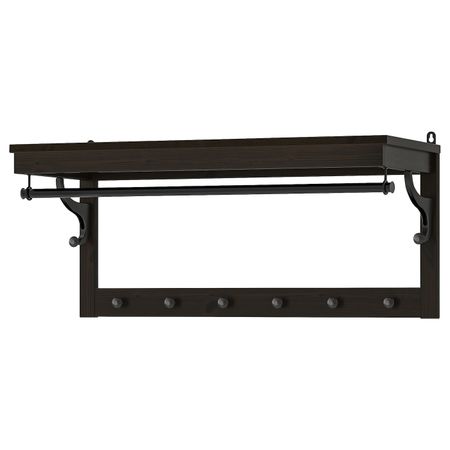 Полка для головных уборов, черно-коричневый 85 см IKEA HEMNES ХЕМНЭС 803.884.17