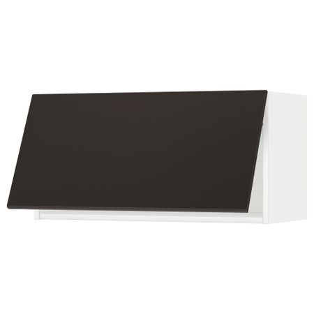 Горизонтальный навесной шкаф, 80x40 см, белый, Kungsbacka антрацит IKEA METOD МЕТОД 893.918.73
