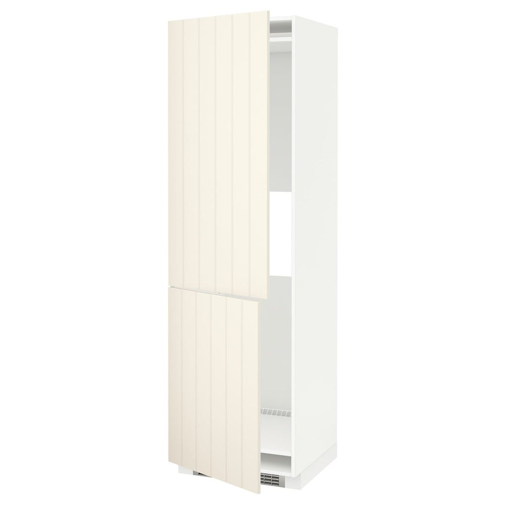 Высокий шкаф для холодильника или морозильн, белый/Хитарп белый с оттенком 60x60x200 см IKEA METOD МЕТОД 992.264.77 - схема-чертеж с размерами