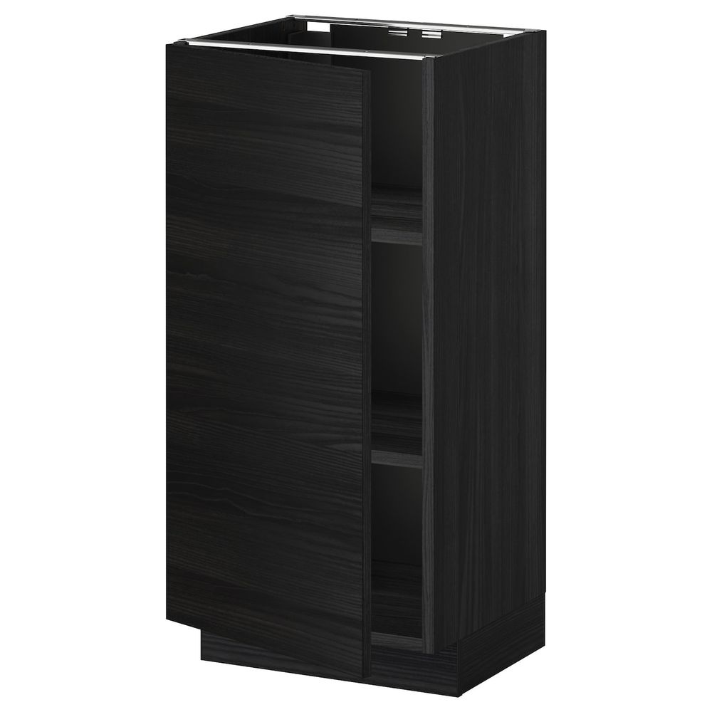 Напольный шкаф с полками, черный, Тингсрид черный 40x37 см IKEA МЕТОД 192.318.16 - схема-чертеж с размерами