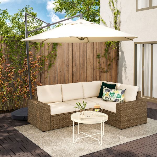 Зонт от солнца с опорой, бежевый/Сварто темно-серый 300 см IKEA OXNÖ ОКСНЭ / LINDÖJA ЛИНДЭЙА 092.914.72 - фото 2