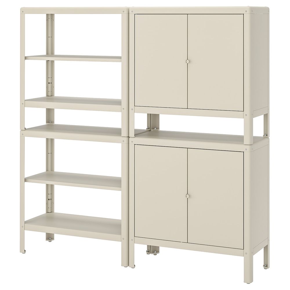 Стеллаж с 2 шкафчиками, бежевый 161x37x161 см IKEA KOLBJÖRN КОЛЬБЬЁРН 292.916.35 - фото 1