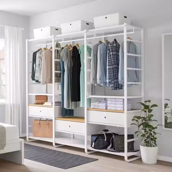 ELVARLI Гардероб, комбинация - белый/бамбук 245x55x216 см - фото 2