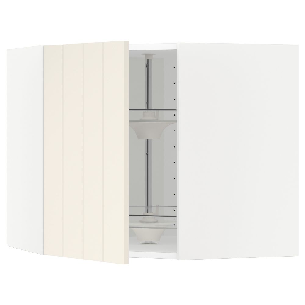 Угловой навесной шкаф с вращающейся секцией МЕТОД, белый, Хитарп белый с оттенком - схема-чертеж с размерами