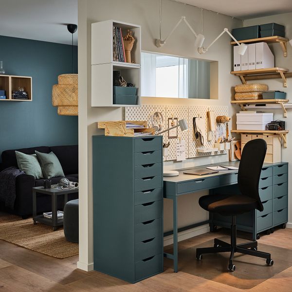 Тумба с ящиками, серо-бирюзовый, 36x70 см IKEA ALEX АЛЕКС 304.837.99 - фото 4