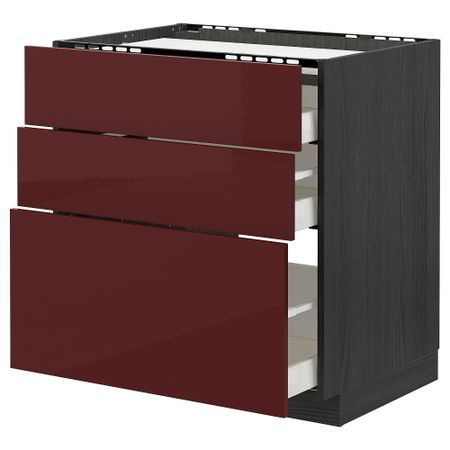 Напольный шкаф, 3 фронтальных панель, 3 ящика, 80x60 cm IKEA METOD МЕТОД, MAXIMERA МАКСИМЕРА 093.279.37