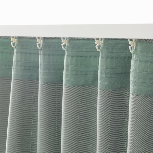 Гардины, 2 шт., зеленый 145x300 см IKEA TIBAST ТИБАСТ 604.280.18 - фото 4